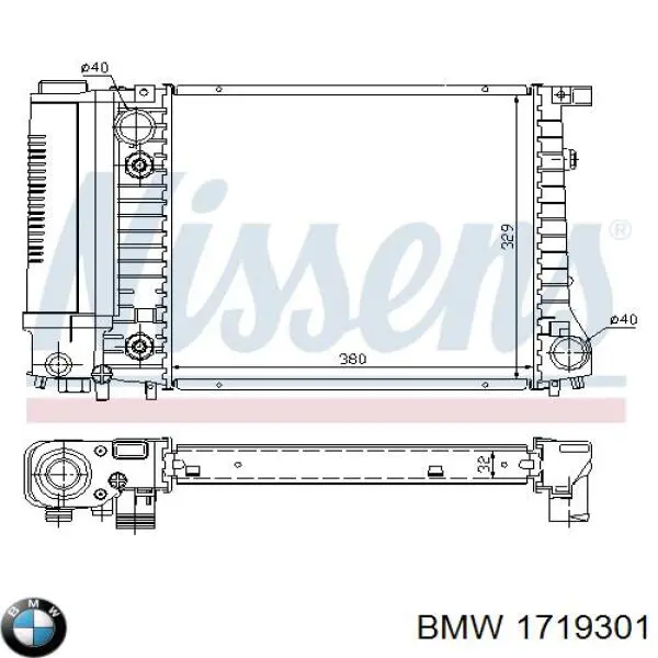 Радиатор 1719301 BMW