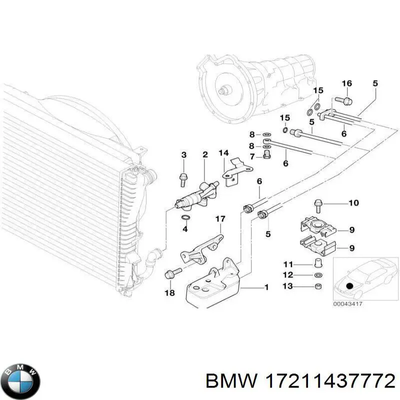 Термостат системы охлаждения масла АКПП BMW 17211437772