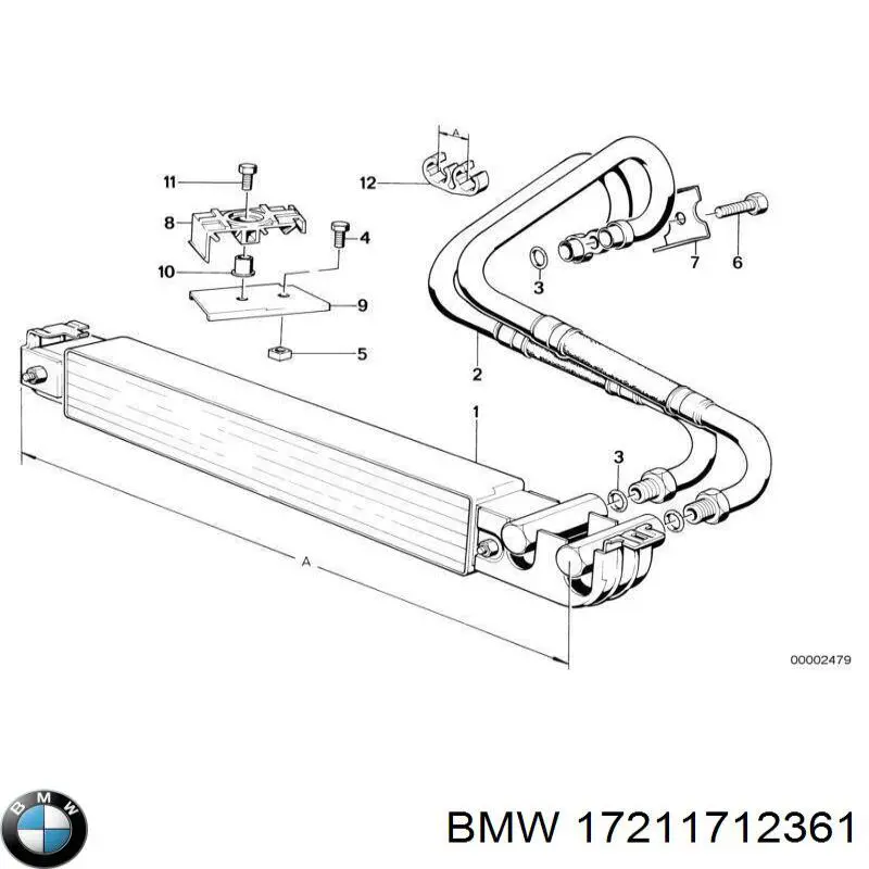Трубка (шланг) масляного радиатора, от блока к радиатору на BMW 7 (E32) купить.