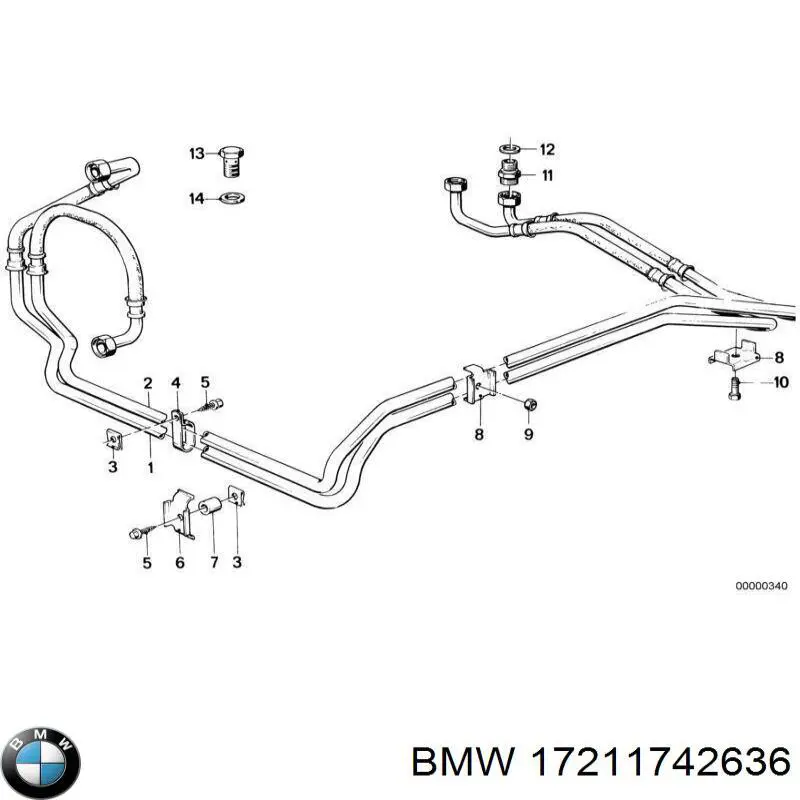 Anillo obturador, tubo de refrigeración, transmisión automática 17211742636 BMW