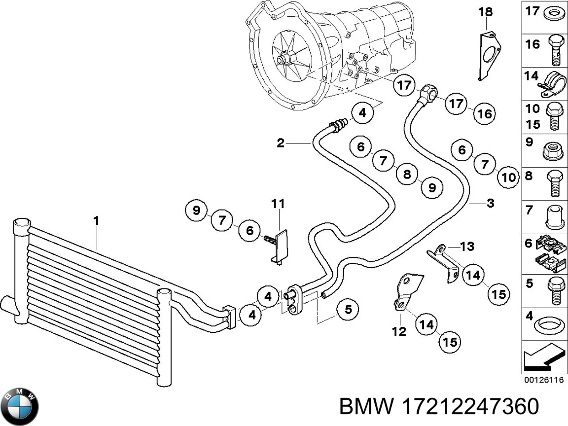 Радиатор охлаждения АКПП 17212247360 BMW