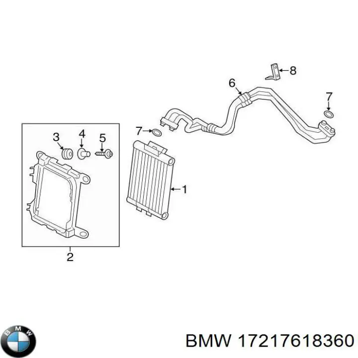 Масляный радиатор АКПП BMW 17217618360 цена, от 443.09 USD