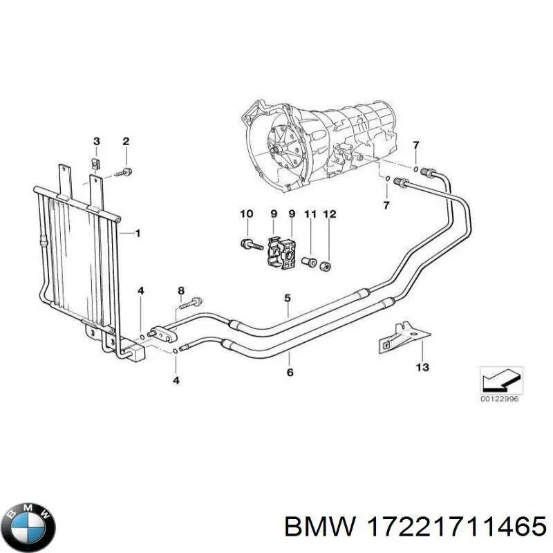 Трубка/шланг масляного радиатора, обратка/низкого давления BMW 17221711465 цена, от 163.29 USD