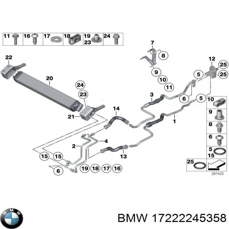 Прокладка радиатора масляного BMW 17222245358