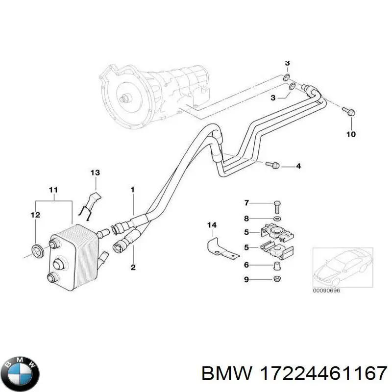 Трубка масляного радиатора 17224461167 BMW