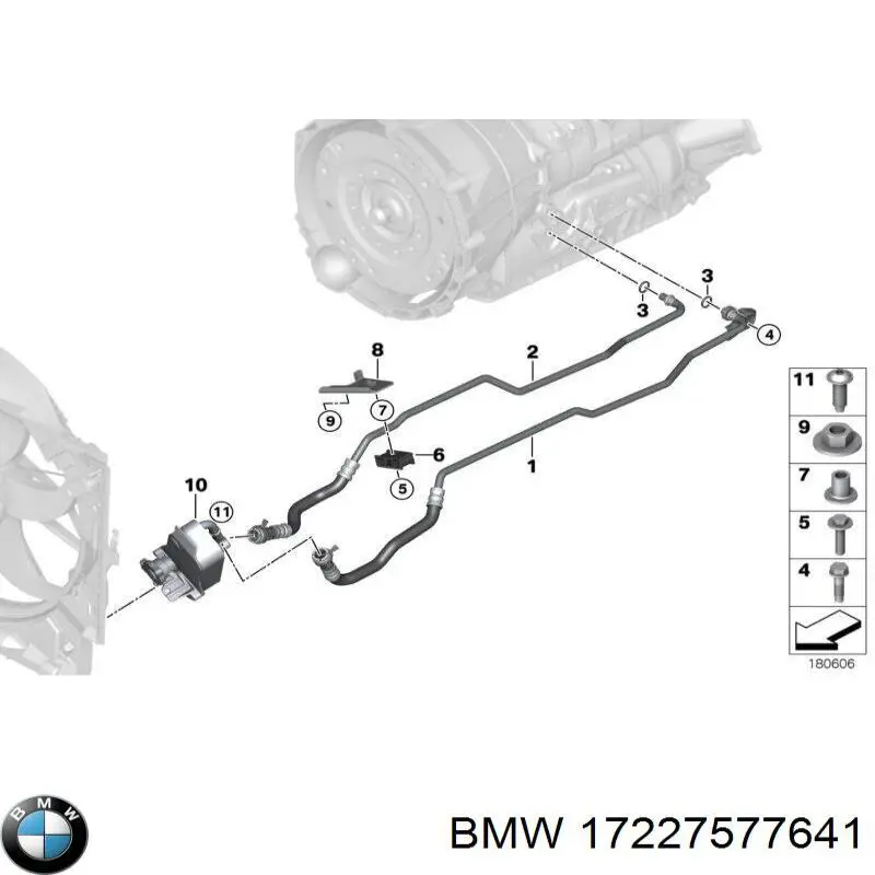 Трубка/шланг охлаждения АКПП, подача BMW 17227577641 цена, от 182.92 USD