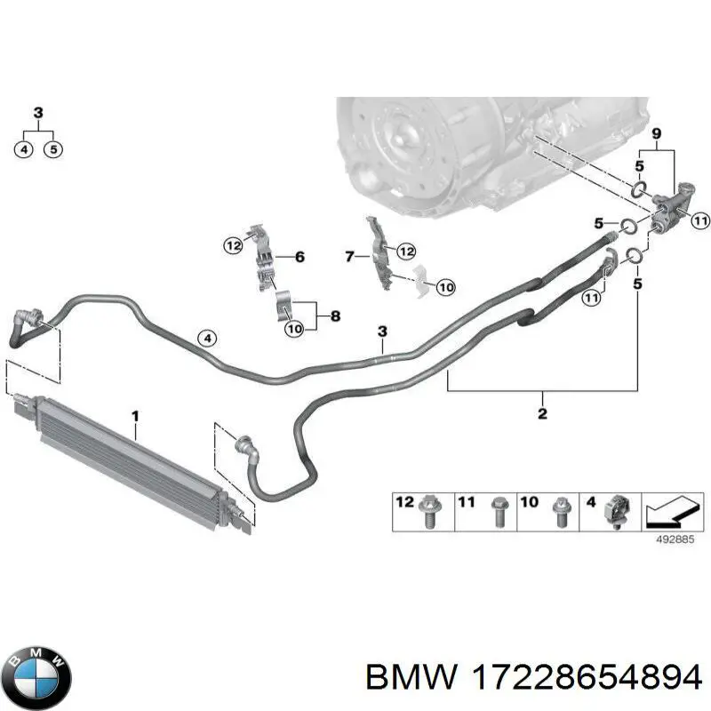 Трубка масляного радиатора АКПП, нижняя на BMW 3 (G20) купить.