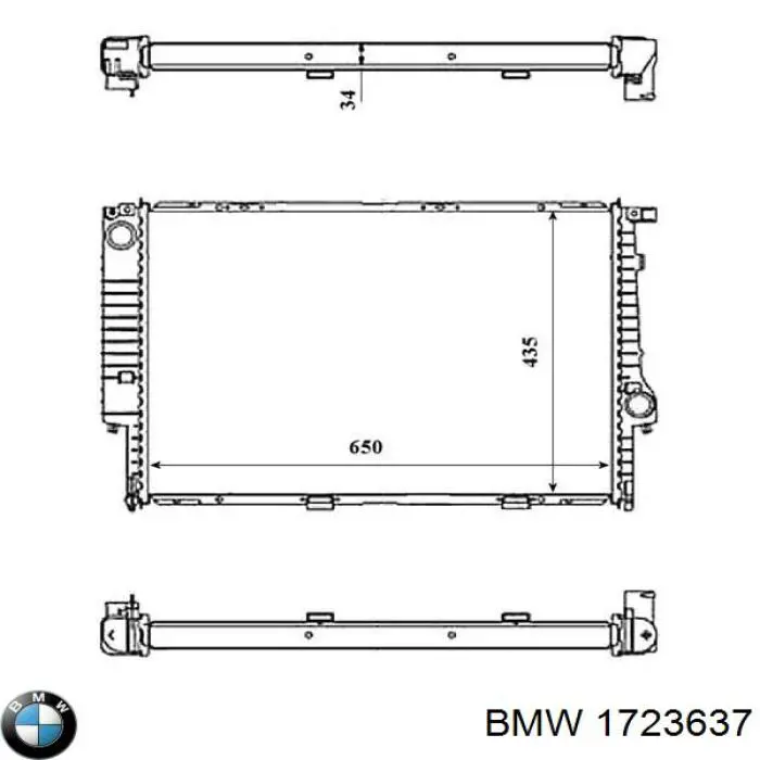 Радиатор 1723637 BMW