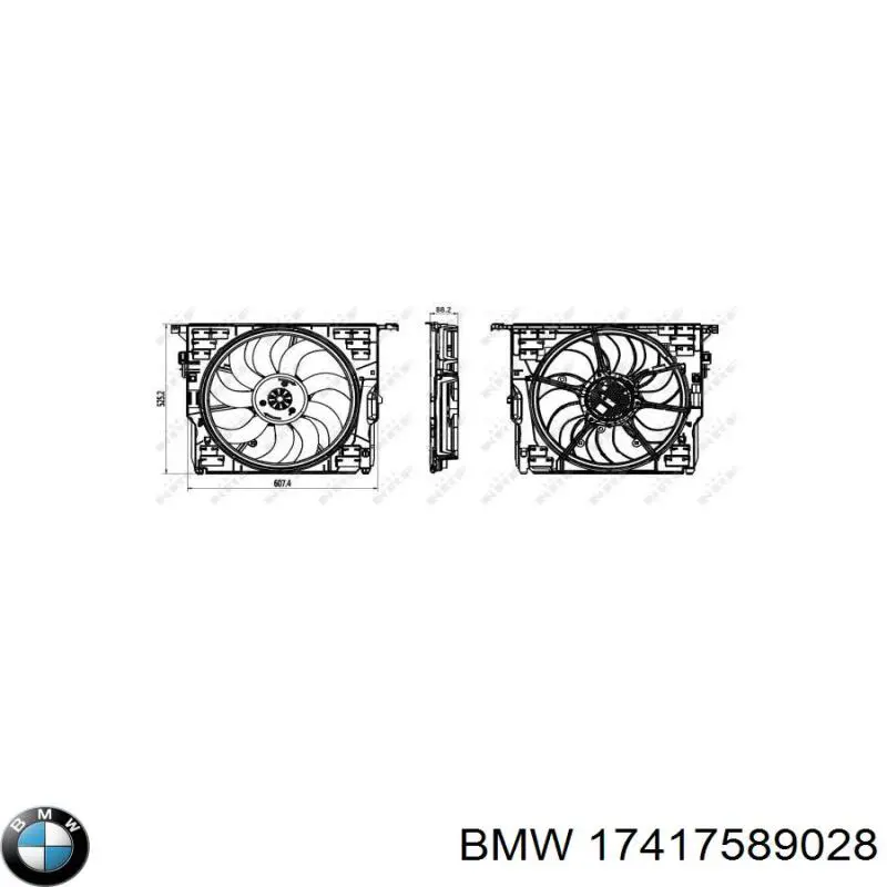 Диффузор радиатора охлаждения в сборе с мотором и крыльчаткой BMW 17427589028 цена, от 250.13 USD