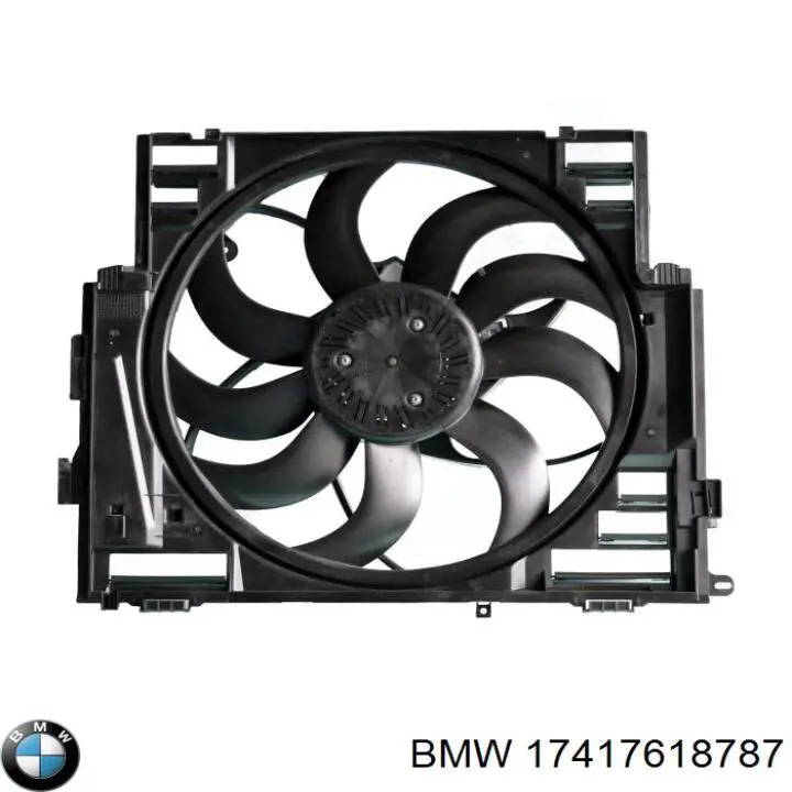 17417618786 BMW диффузор радиатора охлаждения, в сборе с мотором и крыльчаткой