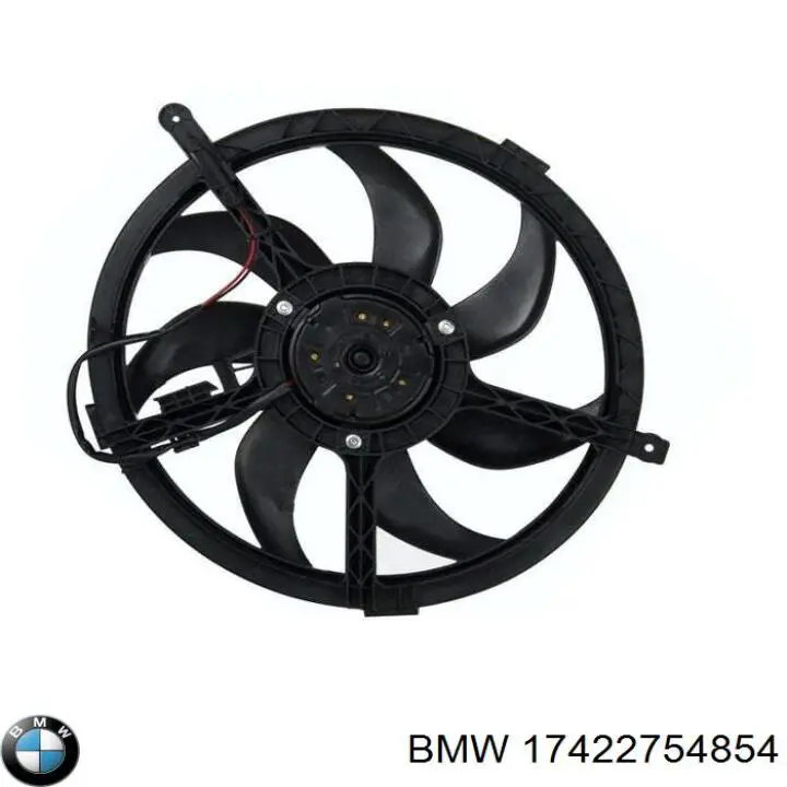 17422754854 BMW диффузор радиатора охлаждения, в сборе с мотором и крыльчаткой
