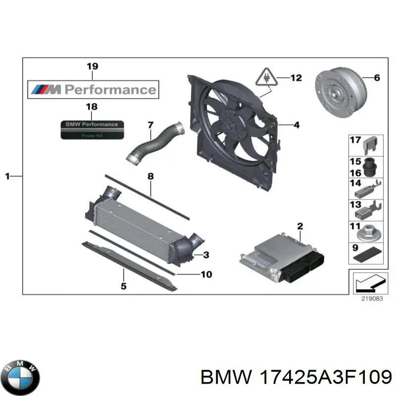 Диффузор радиатора охлаждения в сборе с мотором и крыльчаткой BMW 17425A3F109 цена, от 427.29 USD