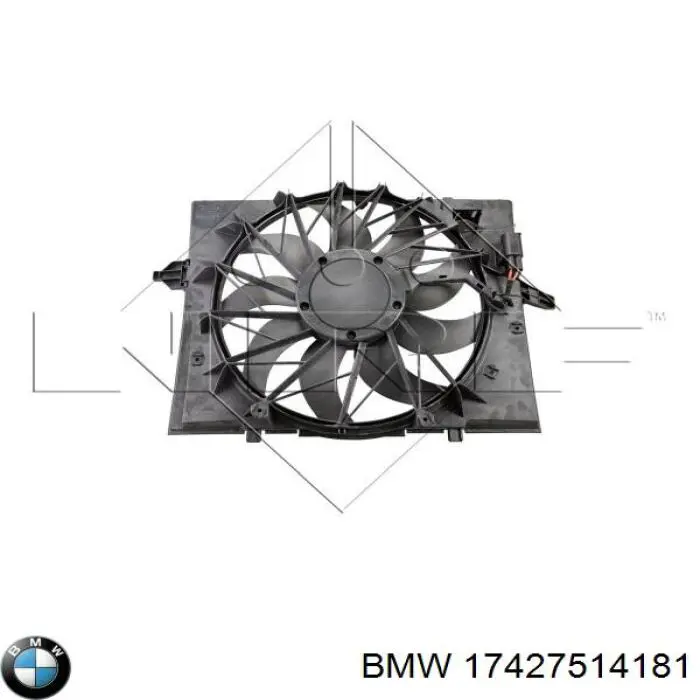 Купить 17427514181 BMW Диффузор вентилятора в сборе с мотором и крыльчаткой