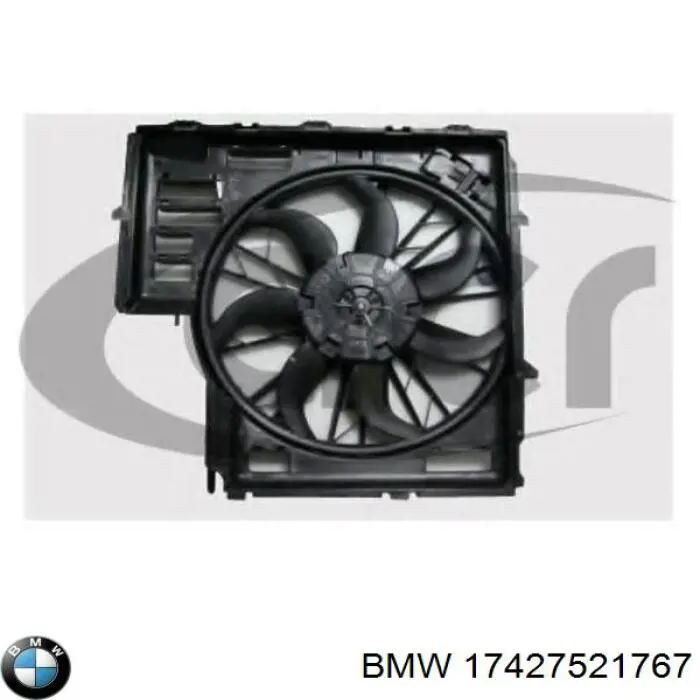 17427521767 BMW диффузор радиатора охлаждения, в сборе с мотором и крыльчаткой