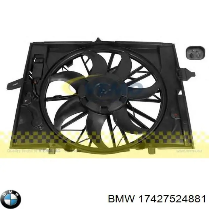 Купить 17427524881 BMW Диффузор вентилятора в сборе с мотором и крыльчаткой