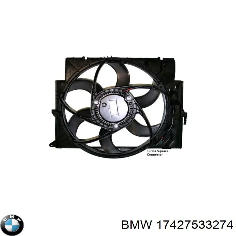 Купить 17427533274 BMW Диффузор вентилятора в сборе с мотором и крыльчаткой