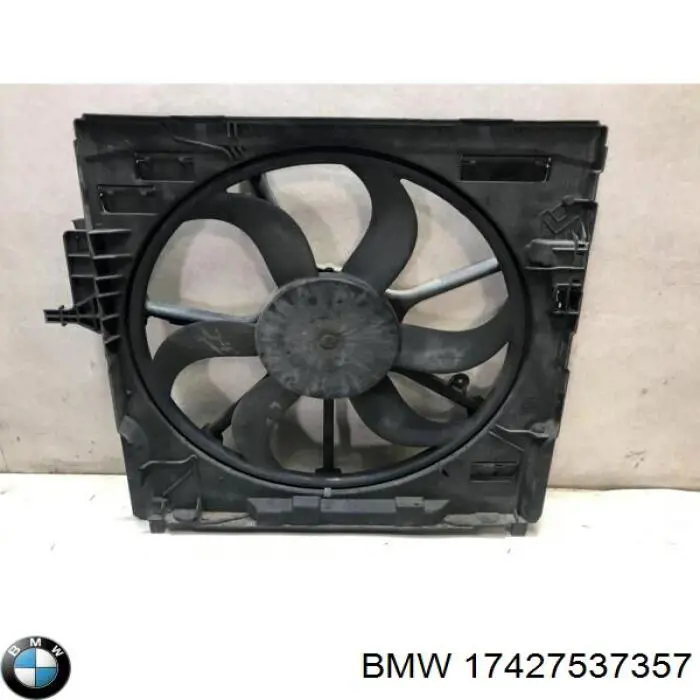17427537357 BMW диффузор радиатора охлаждения, в сборе с мотором и крыльчаткой