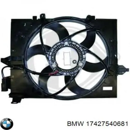 Купить 17427540681 BMW Диффузор вентилятора в сборе с мотором и крыльчаткой