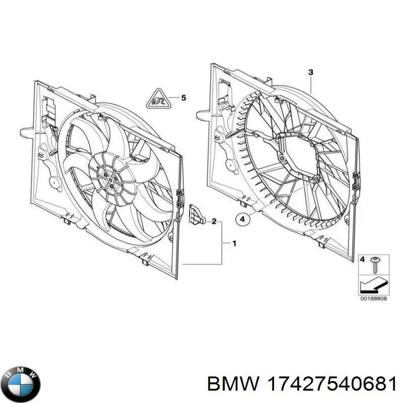 Диффузор радиатора охлаждения в сборе с мотором и крыльчаткой BMW 17427540681 цена, от 190.04 USD