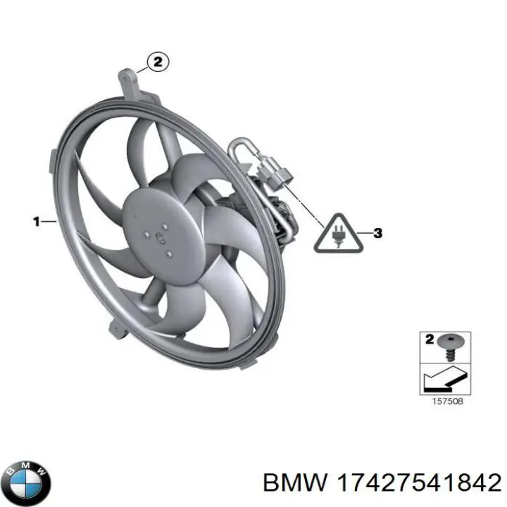 Диффузор вентилятора в сборе с мотором и крыльчаткой 17427541842 BMW