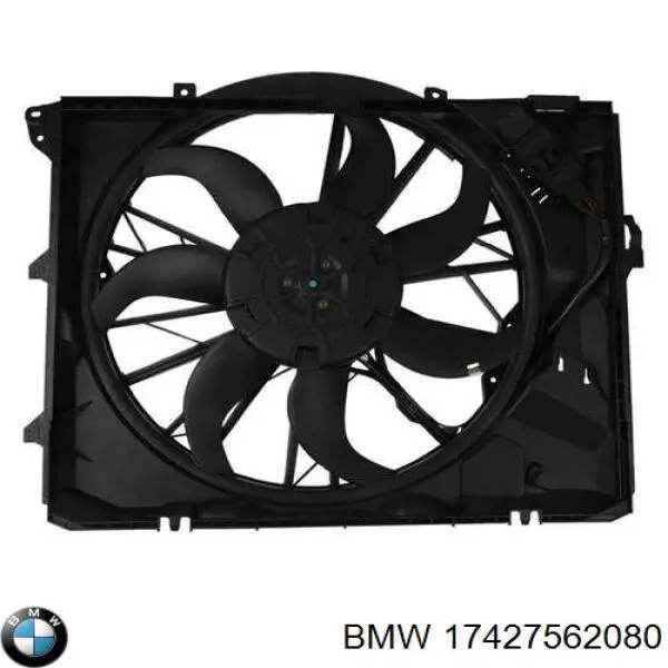 17427562080 BMW диффузор радиатора охлаждения, в сборе с мотором и крыльчаткой