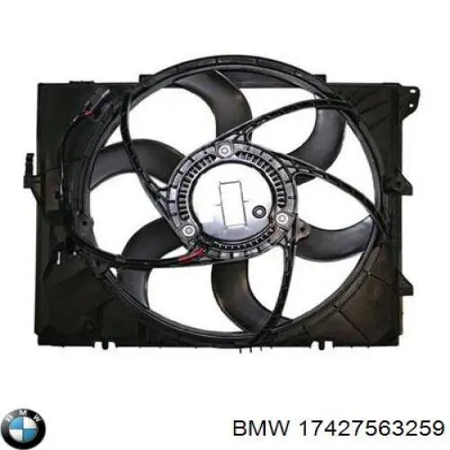 17427563259 BMW диффузор радиатора охлаждения, в сборе с мотором и крыльчаткой