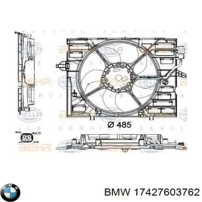 Диффузор радиатора охлаждения в сборе с мотором и крыльчаткой BMW 17427603762 цена, от 215.54 USD