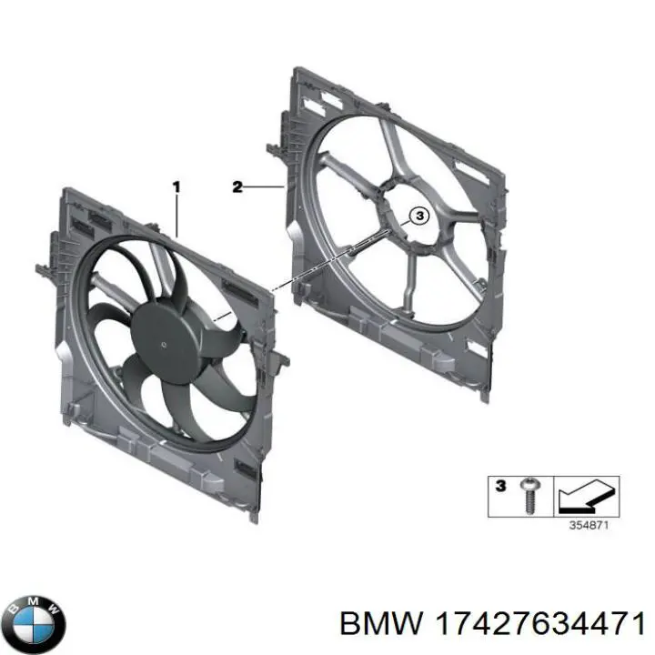 Электровентилятор охлаждения 17427634471 BMW