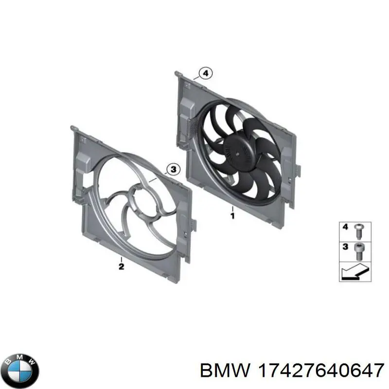 17117611668 BMW диффузор радиатора охлаждения