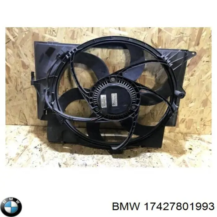 17427801993 BMW диффузор радиатора охлаждения, в сборе с мотором и крыльчаткой