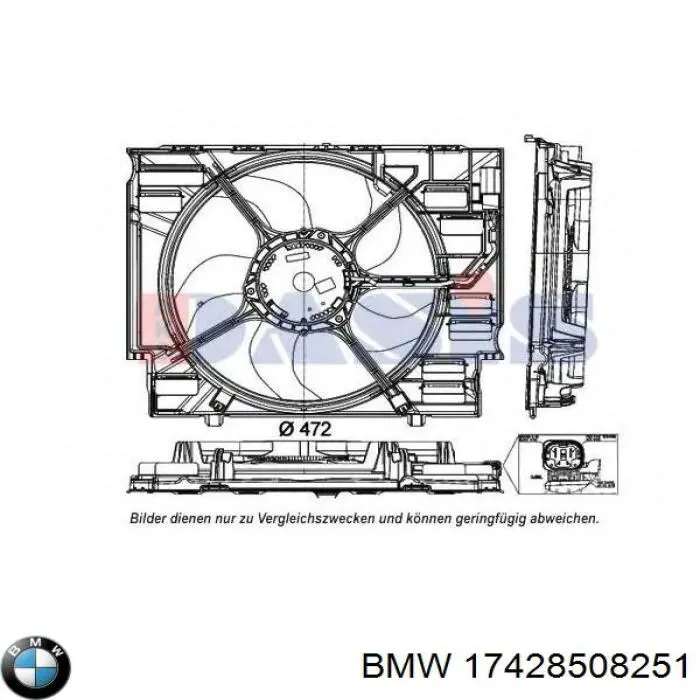 Диффузор радиатора охлаждения в сборе с мотором и крыльчаткой BMW 17428508251 цена, от 112.87 USD