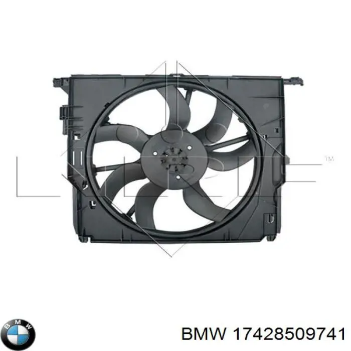 Диффузор радиатора охлаждения, в сборе с мотором и крыльчаткой BMW 17428509741