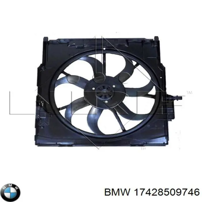 17428509746 BMW диффузор радиатора охлаждения, в сборе с мотором и крыльчаткой