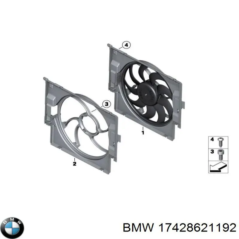 17428621192 BMW ventilador elétrico de esfriamento montado (motor + roda de aletas)