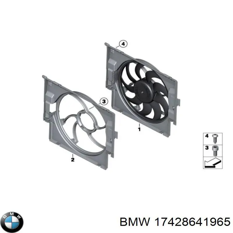 17428641965 BMW ventilador (roda de aletas do radiador de esfriamento)