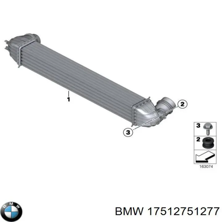 17512751277 BMW radiador de intercooler