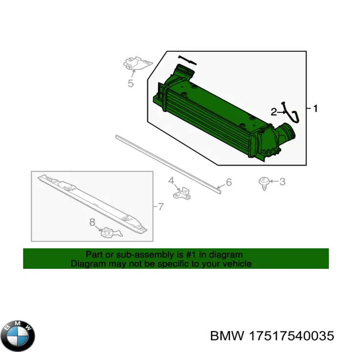 Радиатор интеркуллера BMW 17517540035