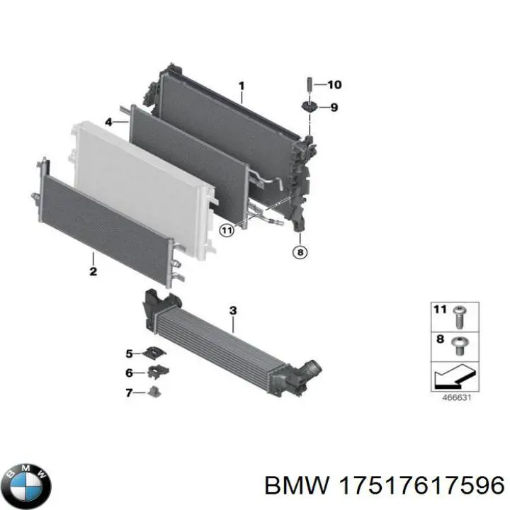 17517617596 BMW Охладитель наддувочного воздуха