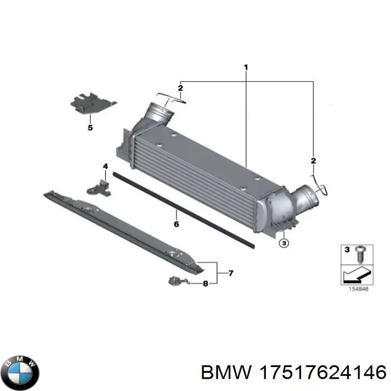 17517624146 BMW Охладитель наддувочного воздуха
