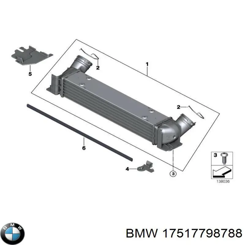 Радиатор интеркуллера BMW 17517798788