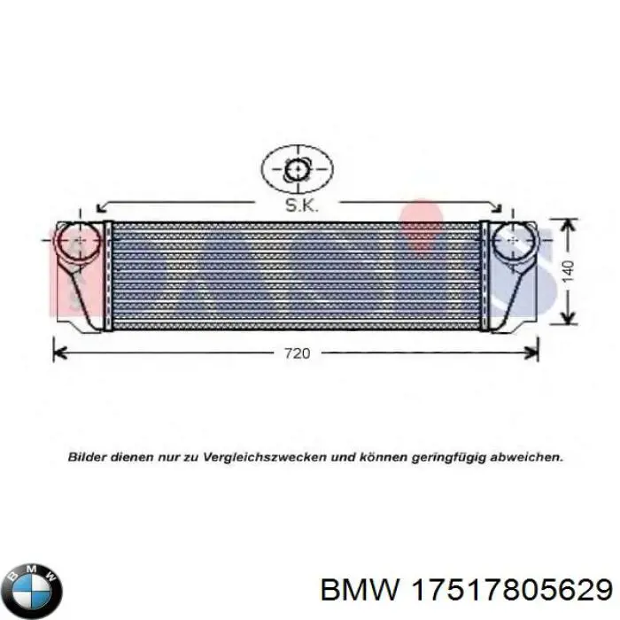 Радиатор интеркуллера BMW 17517805629