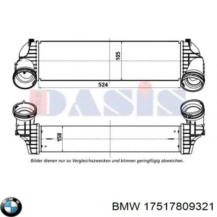 Система охлаждения наддувочного воздуха BMW 17517809321 цена, от 101.58 USD