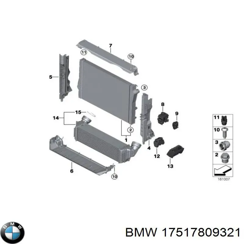 Радіатор интеркуллера 17517809321 BMW
