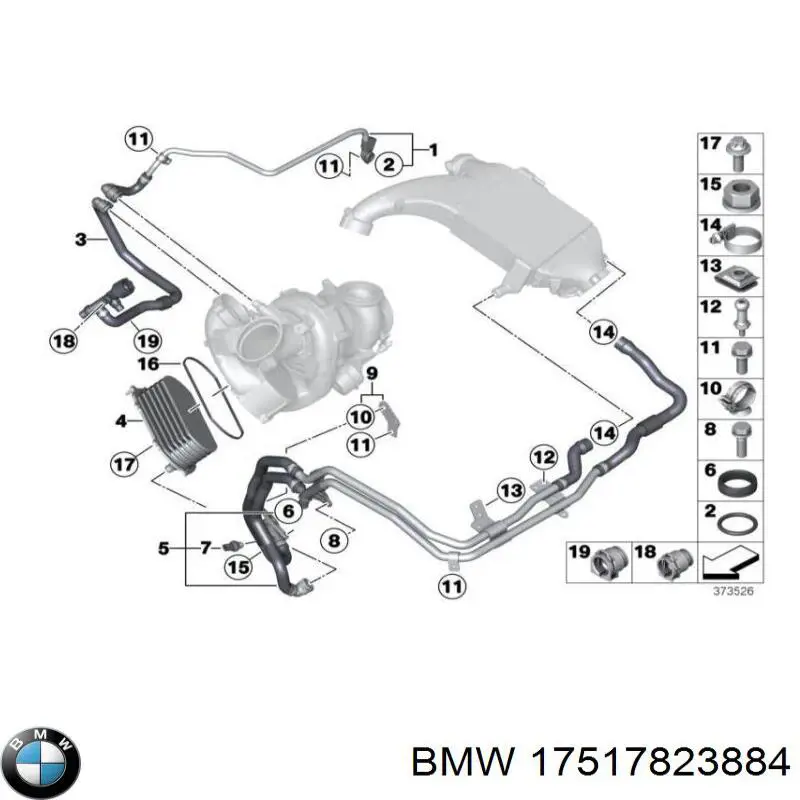 17517823884 BMW radiador de intercooler