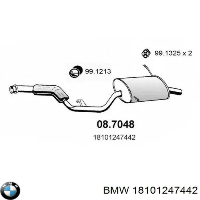 Глушитель, центральная и задняя часть на BMW 3 (E36) купить.