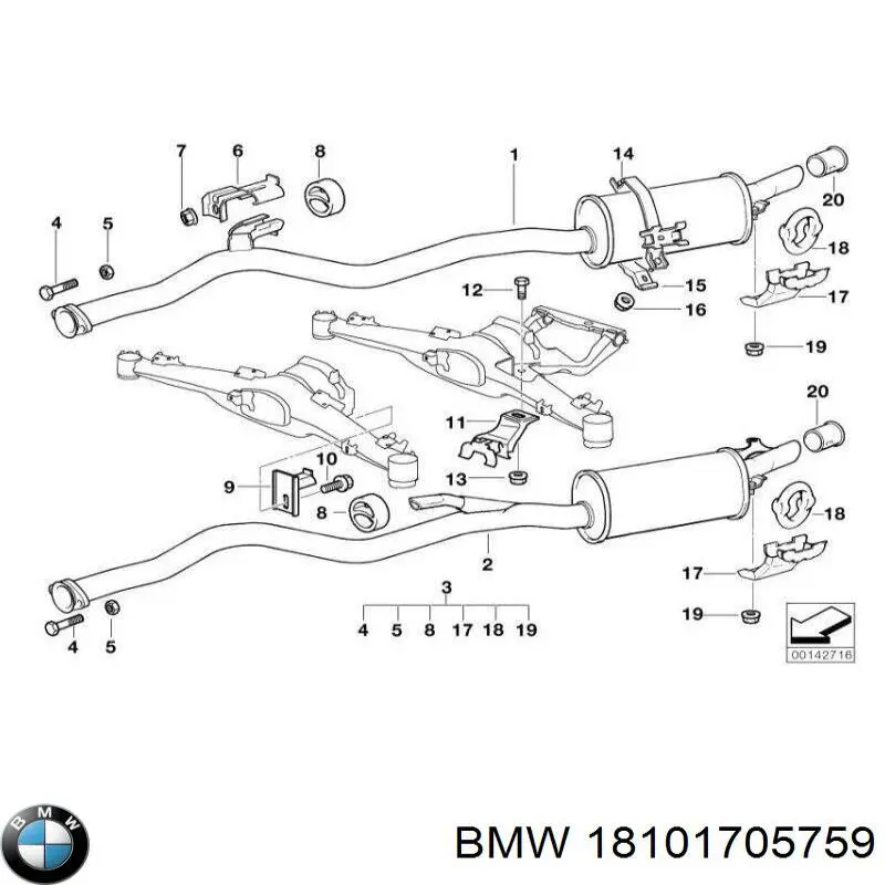 Выхлоп задний BMW 18101705759 цена, от 65.79 USD