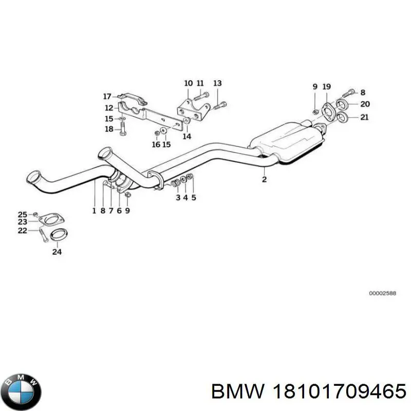 18101709465 BMW Штаны глушителя передние