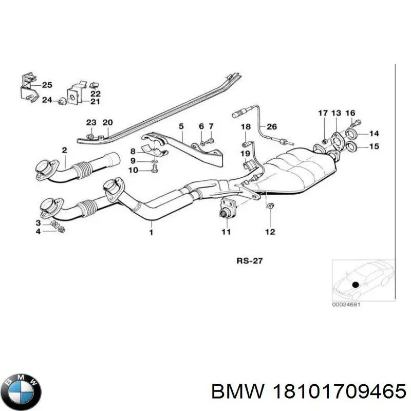 Купить 18101709465 BMW Приёмная труба