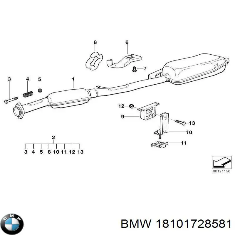 Глушитель задний 18101728581 BMW