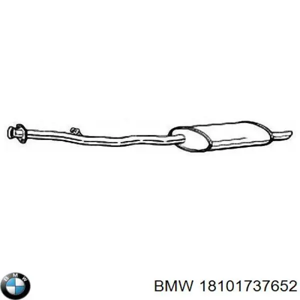 18101737652 BMW глушитель, задняя часть